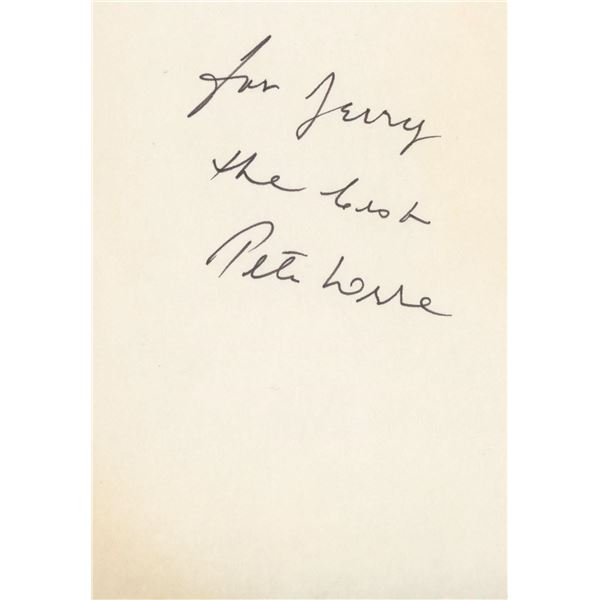 Peter Lorre signed note