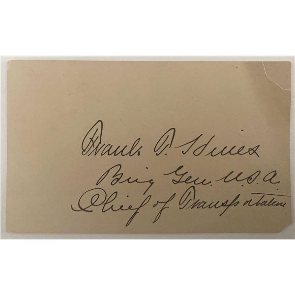 US Military Frank T. Hines signed note