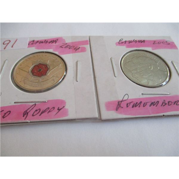 2004 - 2005 RED POPPY & REMEMBRANCE QUARTER SET