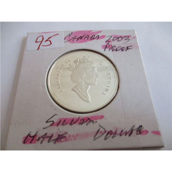 2003 PROOF CAMEO CANADA SILVER HALF DOLLAR