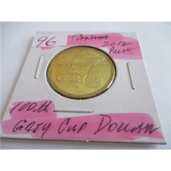2012 PROOF 100TH GREY CUP CANADA DOLLAR
