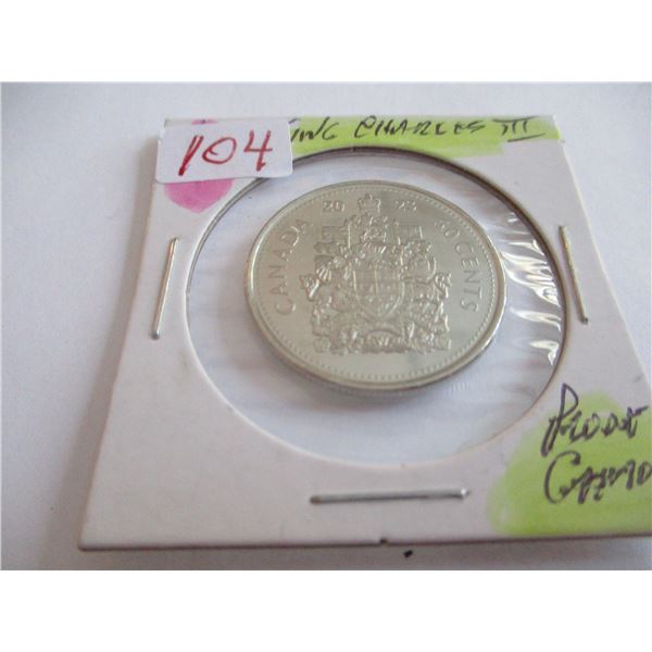 2023 PROOF CAMEO CHARLES III CANADA HALF DOLLAR