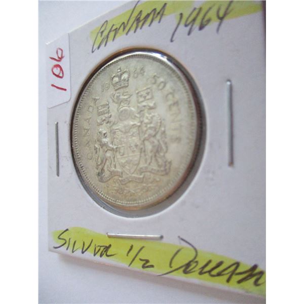 1964 CANADA SILVER HALF DOLLAR