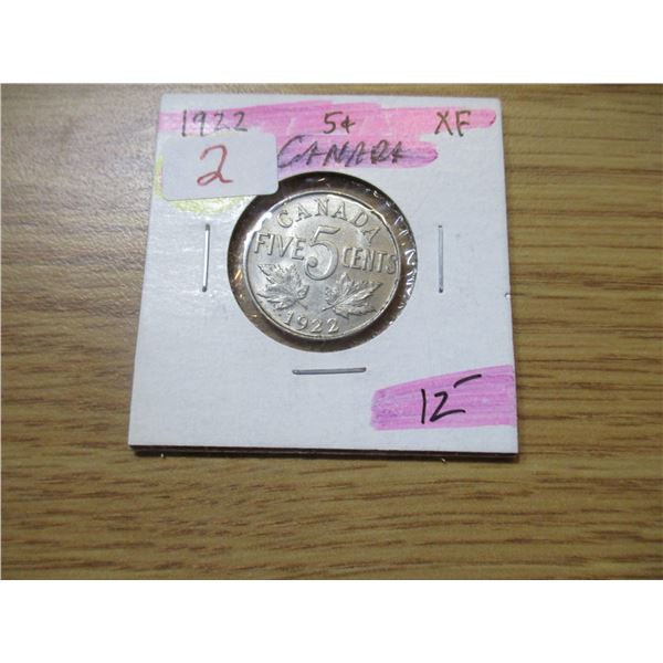 1922 XF CANADA KING GEORGE V NICKEL