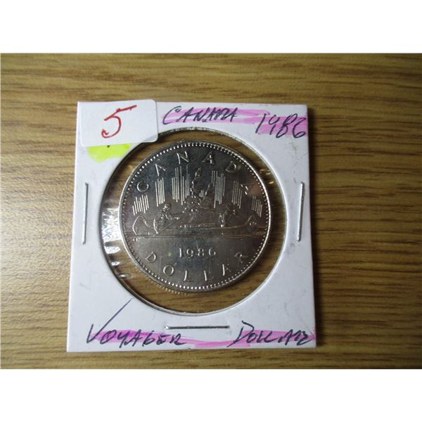 1986 UNCIRCULATED CANADA VOYAGER DOLLAR