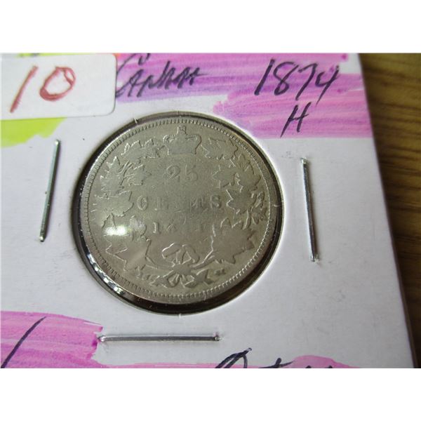 1874H VICTORIAN CANADA QUARTER