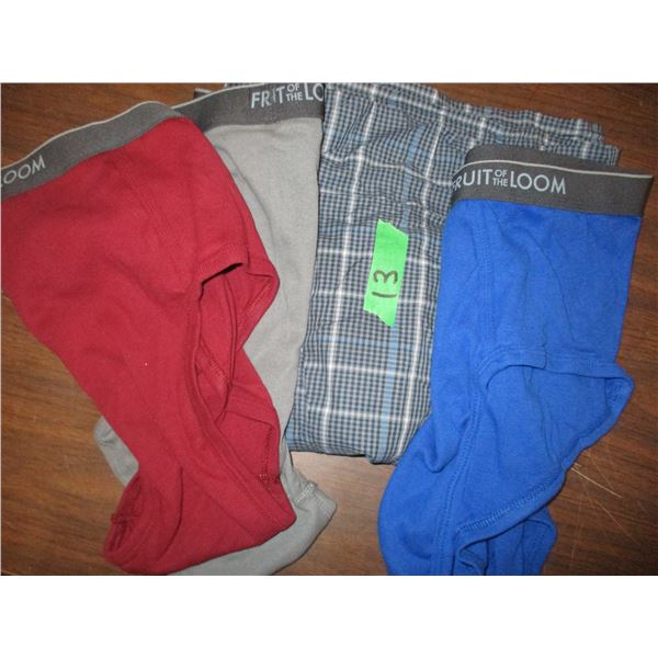 NEW:  MEN'S UNDERWEAR (SIZE LARGE, MEDIUM, XL) - 4 PAIR