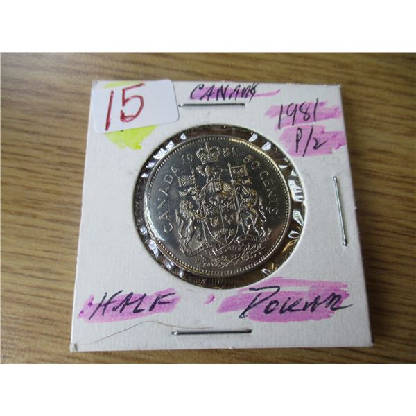 1981 PROOF LIKE CANADA HALF DOLLAR