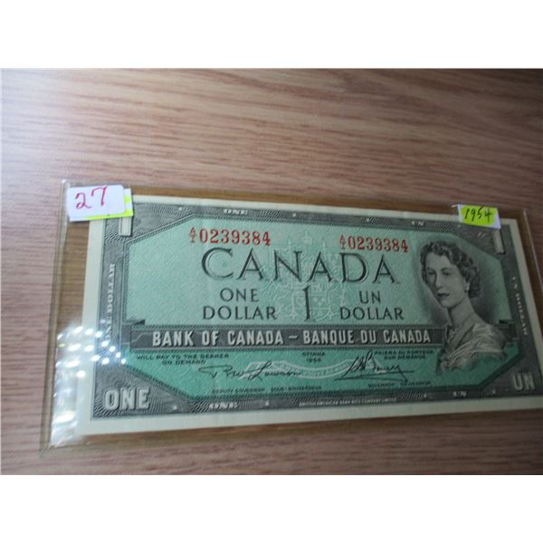1954 LAST OF CANADA $1 BILLS