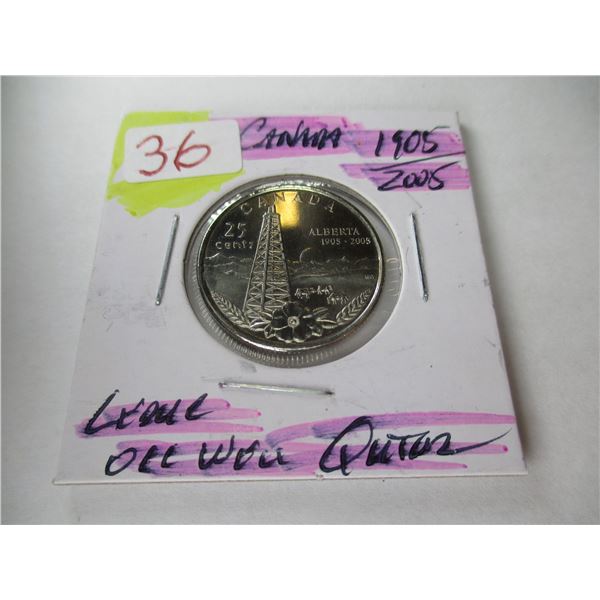 1905 - 2005 CANADA OIL PROOF QUARTER