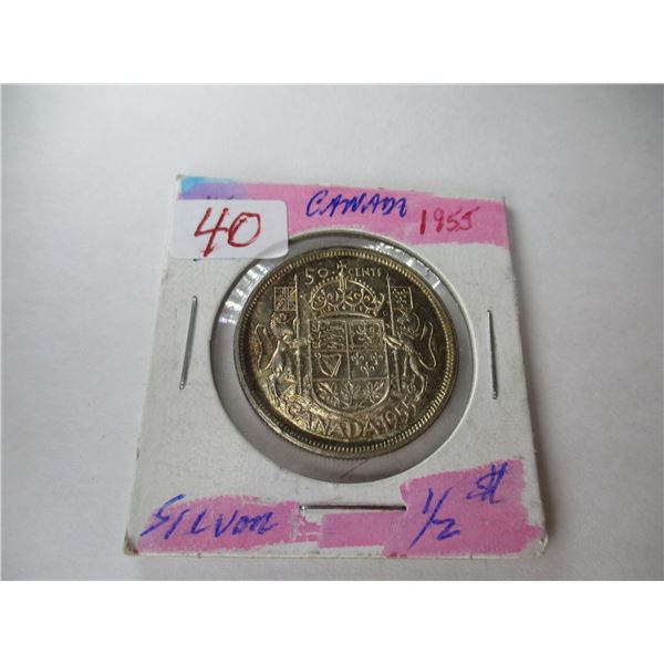 1955 CANADA SILVER HALF DOLLAR