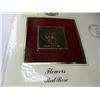Image 3 : USA RED ROSE FLOWERS PROOF 22 KARAT GOLD SHIELD STAMP