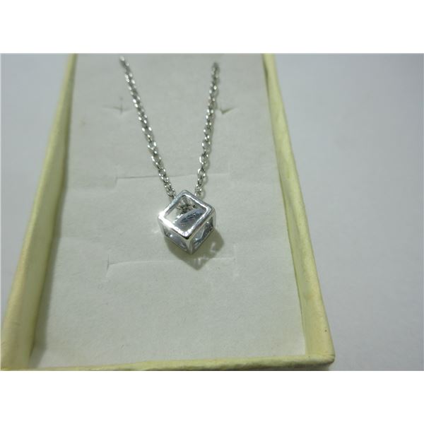 NEW:  SILVERTONE CRYSTAL CZ NECKLACE