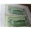 Image 4 : 2 - 1973 SEQUENTIAL SERIAL NUMBER CANADA $1 BILLS