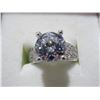 Image 1 : NEW:  3 CT 4 PRONG CZ WHITE STERLING SILVER RING (SIZE 8)