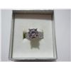 Image 2 : NEW:  3 CT 4 PRONG CZ WHITE STERLING SILVER RING (SIZE 8)