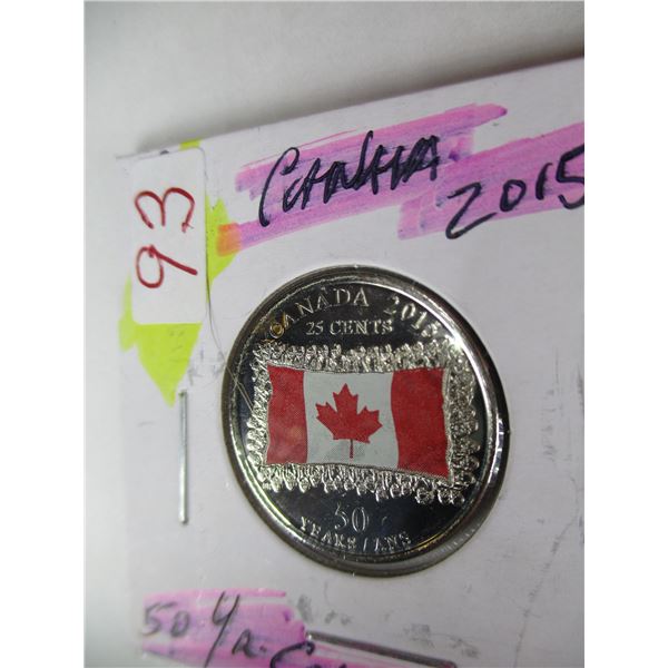 2015 50 YEAR ANNIVERSARY MINT COLORED FLK QUARTER