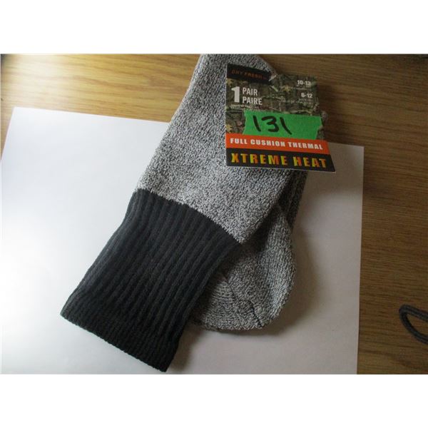 NEW:  FULL CUSHION MEN'S THERMAL SOCKS (SIZE 6 - 12) -1 PAIR