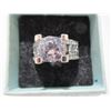 Image 1 : NEW:  PRINCESS SILVERTONE WHITE SAPPHIRE CZ GEM RING (SIZE 8)