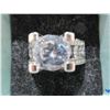 Image 2 : NEW:  PRINCESS SILVERTONE WHITE SAPPHIRE CZ GEM RING (SIZE 8)