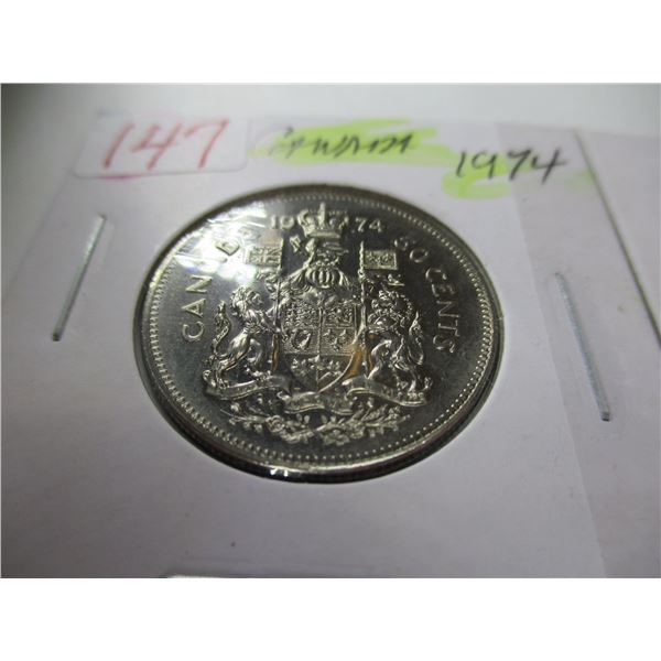 1974 - 1975 UNCIRCULATED CANADA HALF DOLLARS