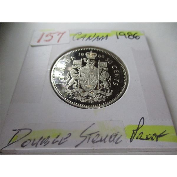 1986 DOUBLE STRUCK PROOF CANADA HALF DOLLAR