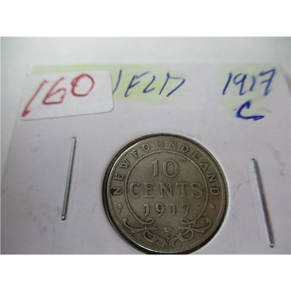 1917 NEWFOUNDLAND SILVER DIME