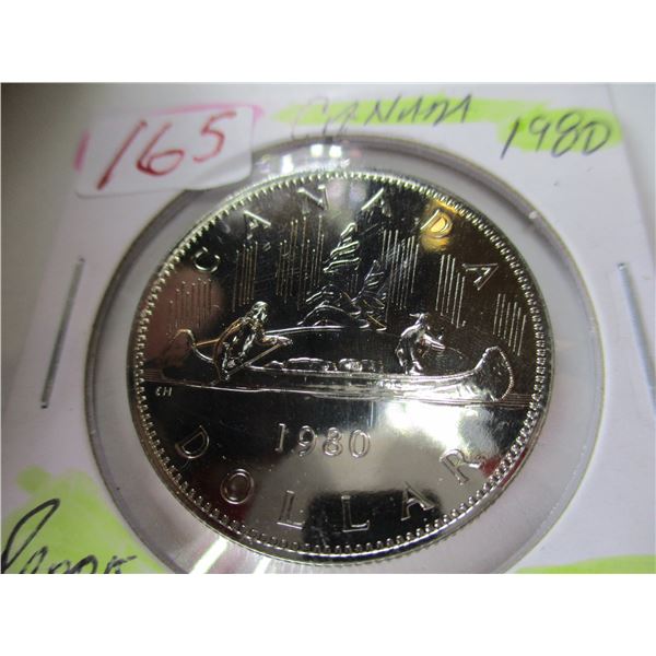 1980 PROOF CAMEO CANAD VOYAGER DOLLAR