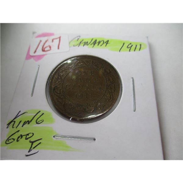 1911 KING GEORGE V CANADA LARGE PENNY