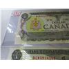 Image 2 : 2 - 1973 SEQUENTIAL SERIAL NUMBER CANADA $1 BILLS