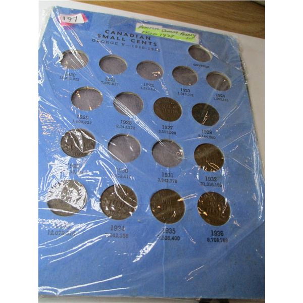 PARTIAL COLLECTION 8 KING GEORGE V PENNIES FROM 1927