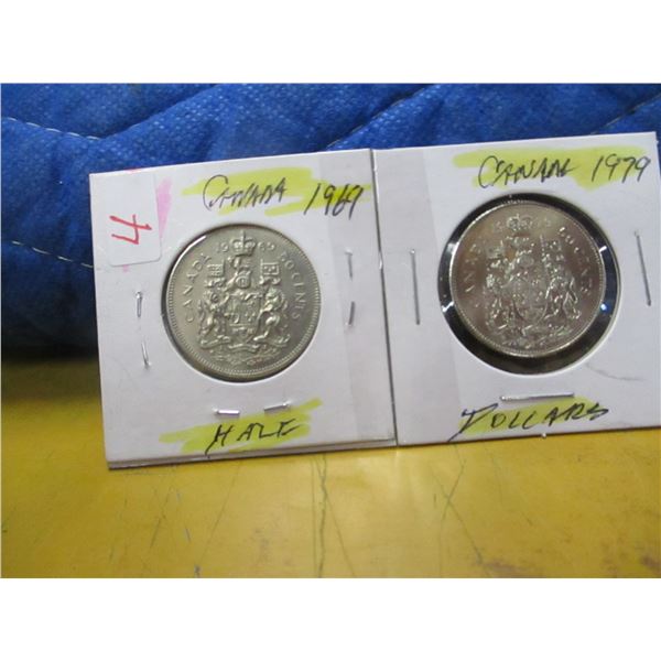 1968 - 1979 CANADA HALF DOLLARS