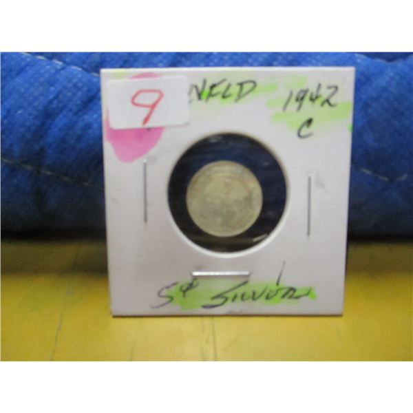 1942C NEWFOUNDLAND SILVER FIVE CENT