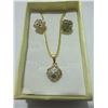 Image 2 : NEW:  CZ GOLDTONE 26" NECKLACE & EARRINGS