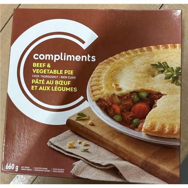 FROZEN:  COMPLIMENTS BEEF & VEGETABLE PIE (660G)
