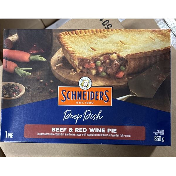 FROZEN:  SCHNEIDERS RED WINE & BEEF PIE (850G)