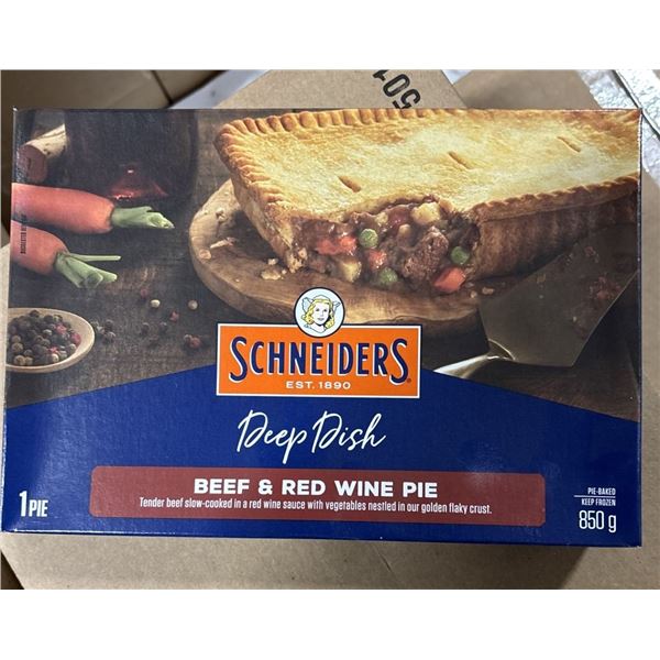 FROZEN:  SCHNEIDERS RED WINE & BEEF PIE (850G)