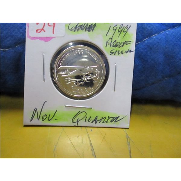 1999 PROOF SILVER NOVEMBER QUARTER