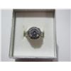 Image 3 : NEW:  STERLING SILVER HALO ROUND CUT GEMSTONE RING (SIZE 7)