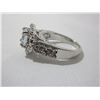 Image 4 : NEW:  STERLING SILVER HALO ROUND CUT GEMSTONE RING (SIZE 7)