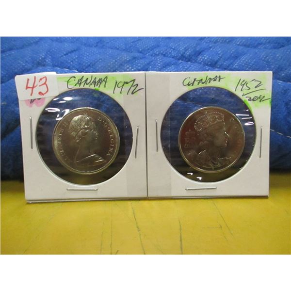 1972 - (1952 - 2002) CH/BU CANADA HALF DOLLAR