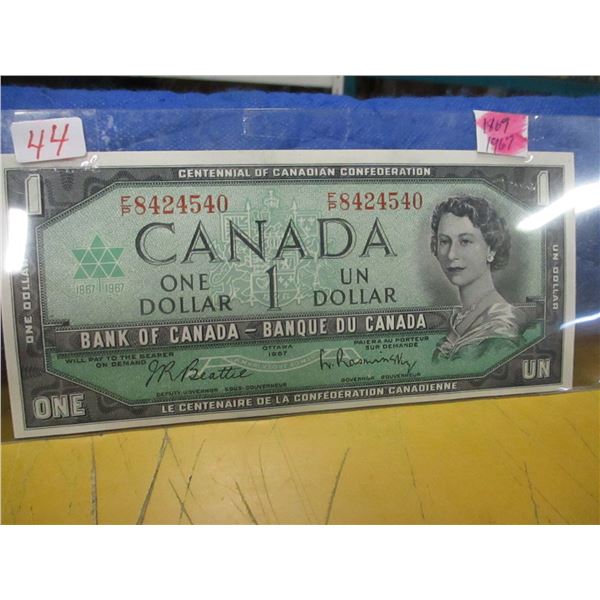 1967 SERIAL NUMBER/NO SERIAL NUMBER LAST OF CANADA DOLLAR BILLS