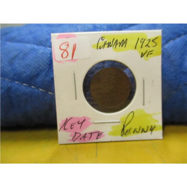 1925 VF CANADA KEY DATE PENNY