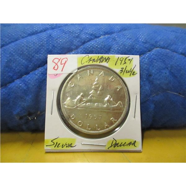 1955 THREE WATERLINE CANADA SILVER DOLLAR