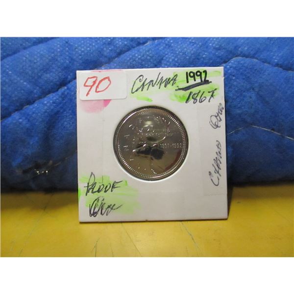 1867 - 1992 PROOF CAMEO CANADA QUARTER