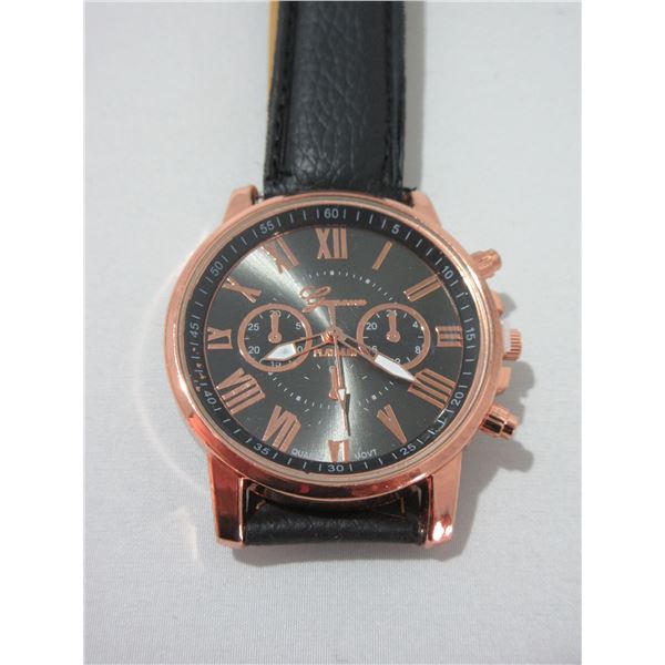 NEW:  FASHION GENEVA ROMAN NUMERAL WATCH (ROSE GOLD)