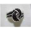 Image 1 : NEW:  STERLING SILVER WHITE & BLACK CZ RING (SIZE 8)