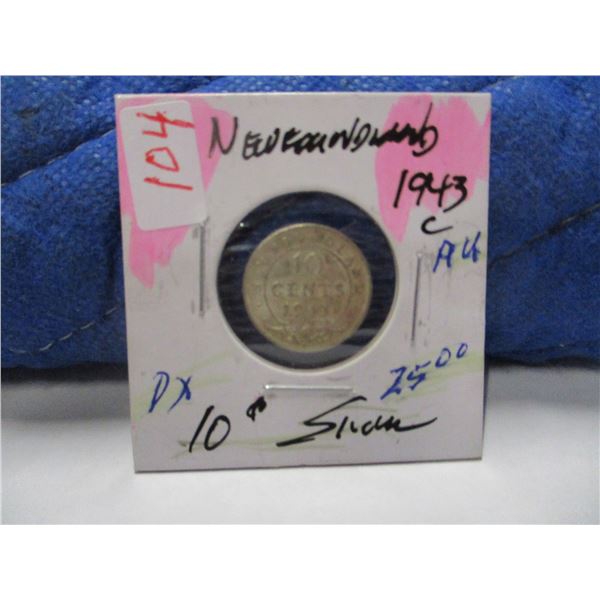 1943C NEWFOUNDLAND SILVER DIME