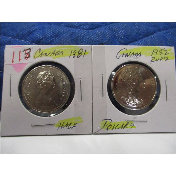 1981 (1952 - 2002) P/L CANADA HALF DOLLARS