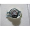 Image 1 : NEW:  SILVER PLATED BLUE GEMSTONE 3 PIECE RING SET (SIZE 7)